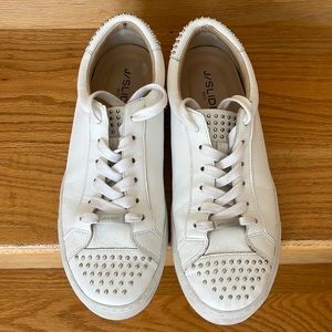 J/Slides white leather sneakers